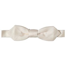 Dolce & Gabbana Papillon regolabile in seta Off White da uomo