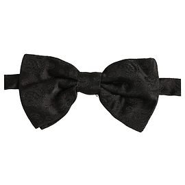 Dolce & Gabbana Papillon regolabile in seta paisley nero da uomo