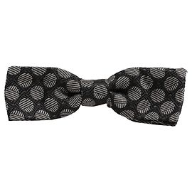 Dolce & Gabbana Papillon regolabile in seta geometrica grigio scuro e bianco