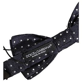 Dolce & Gabbana Papillon regolabile a pois bianchi blu scuro
