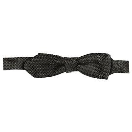 Dolce & Gabbana Papillon regolabile in seta nera a pois da uomo