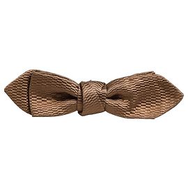 Dolce & Gabbana Papillon regolabile in seta marrone e oro da uomo
