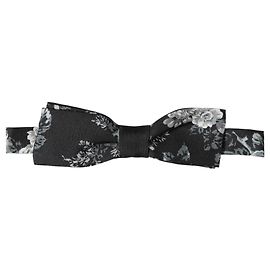 Dolce & Gabbana Papillon per uomo in seta floreale nera con collo regolabile