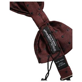 Dolce & Gabbana Papillon regolabile in seta a pois bordeaux