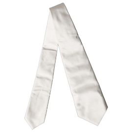 Dolce & Gabbana Gravata ajustável de seda lisa para mulher Off White