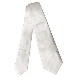 Dolce & Gabbana Gravata ajustável geométrica de seda para mulher Off White
