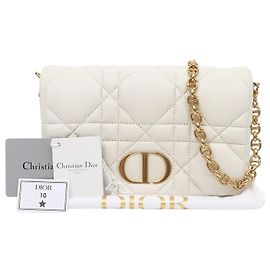 Dior Borsa a Tracolla Mini Caro Macro Cannage Bianca