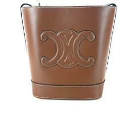 Céline Saco bucket crossbody Triomphe em pele de vitela lisa