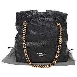 Balenciaga Small Crush Black Tote Bag
