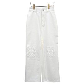 Loewe Calças de ganga brancas bordadas