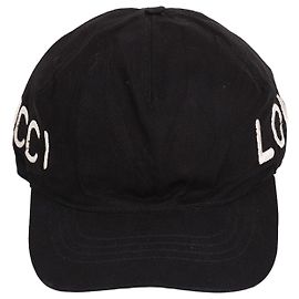 Gucci Cappellino da baseball nero ricamato Loved