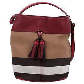 Burberry Borsa a Tracolla Hobo Ashby Burgundy con Nappine