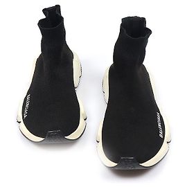 Balenciaga Speed Runner Strick-Sneaker für Damen in Schwarz-Weiß