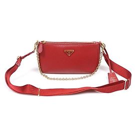 Prada Red Re-Edition Saffiano Lux Chain