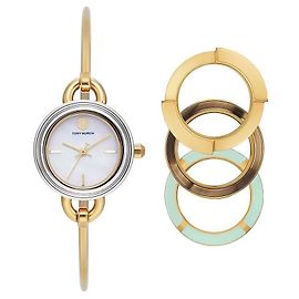 Tory Burch Set Regalo Bracciale Miller Orologio in Metallo da Donna Madreperla