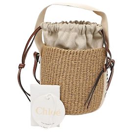 Chloé Borsa Cesto Woody Small Bianca da Donna