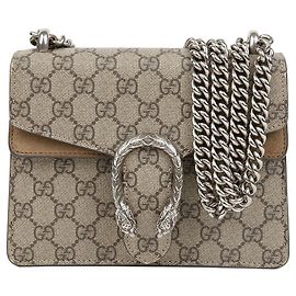 Gucci Borsa a tracolla Mini GG Supreme Canvas Dionysus Beige Suede