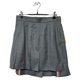 Thom Browne Minigonna plissettata in lana Grigio