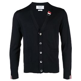 Thom Browne Three Stripes Stitch Wool Cardigan NAVY