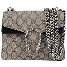 Gucci Mini Borsa a Tracolla Dionysus in Tela GG Supreme Nera