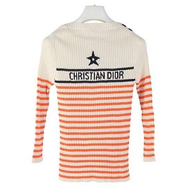 Dior Pull en maille de coton Riviera Signature Logo Taille