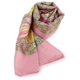 Gucci Quadrato in twill di seta con stampa GG
