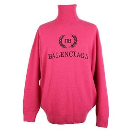 Balenciaga Laurel Logo Turtleneck Knit XS