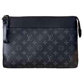 Louis Vuitton Clutch Pochette Voyage Supl Monogram Eclipse Pouch
