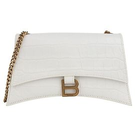 Balenciaga Bolsa Crossbody de Corrente Crush XS Matelassada com Efeito Crocodilo