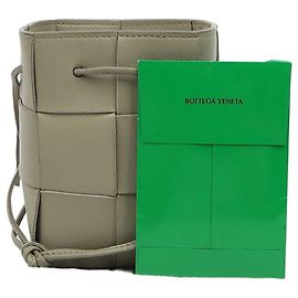 Bottega Veneta Mini Cassette Leder-Bucket Bag Trevertine