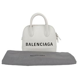 Balenciaga XXS Size White Leather Build Top Handle Tote Bag