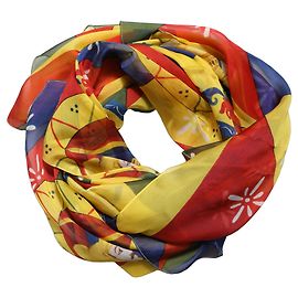Dolce & Gabbana Foulard quadrato stampato in seta multicolore