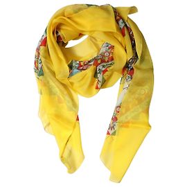 Dolce & Gabbana Xale estola lenço estampado em seda amarela