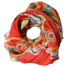 Dolce & Gabbana Foulard quadrato stampato in seta multicolore