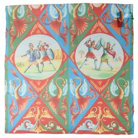 Dolce & Gabbana Foulard quadrato in seta stampato multicolore