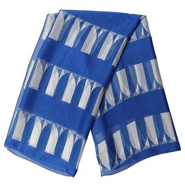 Dolce & Gabbana Blue White Patterned Square Foulard Scarf