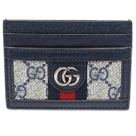Gucci Ophidia Kartenetui aus GG Supreme Canvas und Web in Navy
