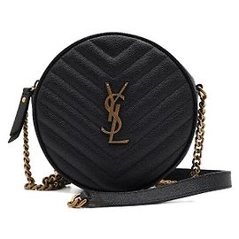 Autre Marque Monogram Round Tambourine Schultertasche und Crossbody-Bag mit goldener Kette