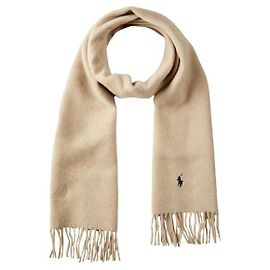 Ralph Lauren Wollschal mit Pony-Stickerei Beige