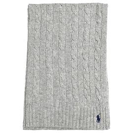 Ralph Lauren Woll-Kaschmir-Schal mit Zopfmuster Soft Grey