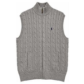 Ralph Lauren Klassische Strickweste Grau