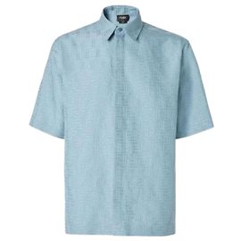 Fendi Kurzarmhemd aus FF-Jacquard-Leinen