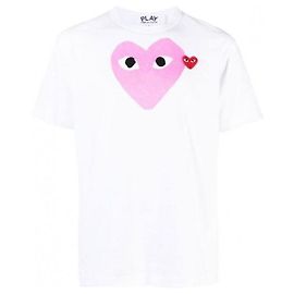 Comme Des Garcons Red Wappen Heart T-Shirt mit kurzen Ärmeln AX