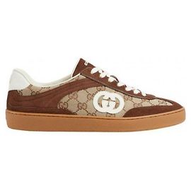 Tênis Gucci AAEGA Marrom Escuro Camurça e Lona