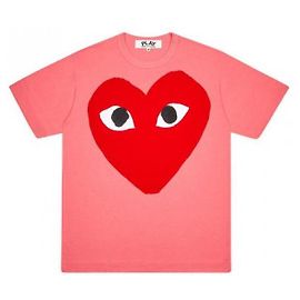 Comme Des Garcons T-shirt de manga curta Red Play Big Heart AX