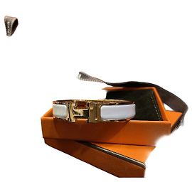 Hermès Clickachou Armband Roségold Weiß