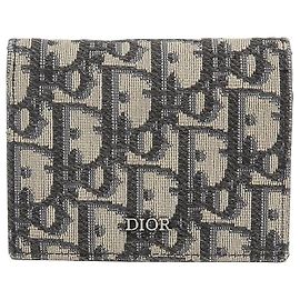 Dior Kartenetui mit Klappe aus Oblique Jacquard Beige Black