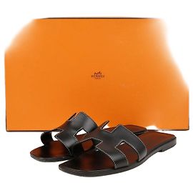 Hermès Sandali Oran in pelle di vitello Black