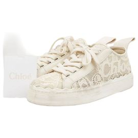 Chloé Low-Top Sneaker aus Spitze für Damen Mild Beige