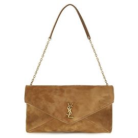 Autre Marque Borsa a tracolla in pelle scamosciata beige